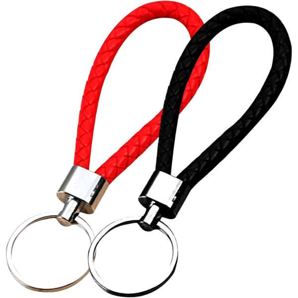 Braided Leather Keychain